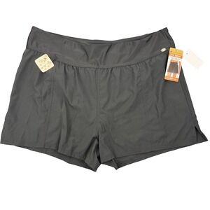 NWT ZEROXPOSUR Womens‎ swimwear swimsuit high waist shorts BLACK UPF 30+ Size 2X
